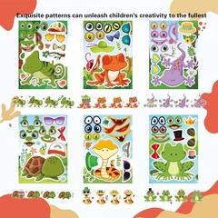 36 PCS Make a face Sticker for Kids Toddlers, Make Your Own Reptile Animal Mi
