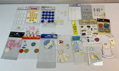 Mixed Lot of Scrapbooking Stickers, Open Packages, Partially Used, Many Brands