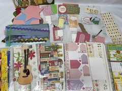 HUGE Lot Scrapbooking Paper Stickers Vellum Die Cuts Punch Great Variety