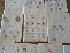 Antique Monogram Crests Coat Of Arms Inc Australian Regiment Ephemera Journal