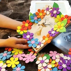 160 PCS Foam Flower Shapes Sticker for Kids DIY Art Project Hand Craf
