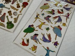 Creative Play Purple Peach Ballet Dancing & Musical Instrument Stickers