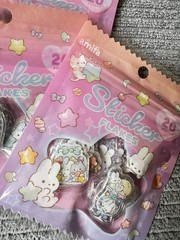 Amifa Kira Animal Flake Stickers 20pcs x5 Packs Cute Rabbit Bear Cat Japan New