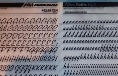 Mecanorma Dry Transfer Lettering A3, Typography #148 Gillies Gothic Light 10.5mm