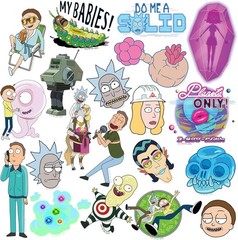RICK AND MORTY VARIETY DIE CUT VINYL 50 CT STICKER PACK