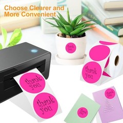 2 Inch Circle Thermal Sticker Labels, 2″ Self-Adhesive Round Thermal Rose Red