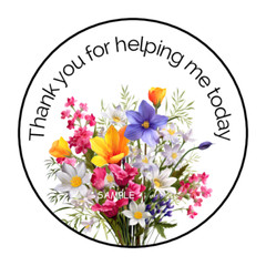 30 THANK YOU FOR HELPING ME TODAY ENVELOPE SEALS STICKERS LABELS TAGS 1.5″