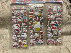 Retro Vintage Look Hello Kitty Cartoon 3D Puffy Stickers 3 sets (#18)