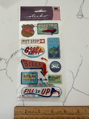 Sticko 12PC Coast to Coast Stickers Sign Pitt Stop Good Eats Road Trip Scrapbook