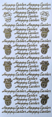 HAPPY EASTER Peel Off Stickers Eggs Gold or Multi-coloured Cardmaking