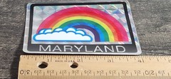 Vintage MARYLAND RAINBOW CLOUD Prism Vending Machine Sticker 1980s Decal