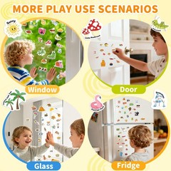 3 Sets Reusable Jelly Sticker Books 3-6 | Kids Travel Weather Insect Beach Toys