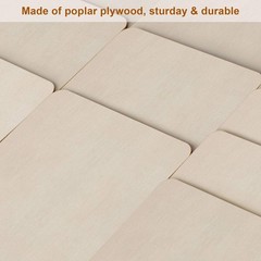 Fuyit Unfinished Wood Pieces, 50Pcs 3 x 3 Inch Blank Natural Wood Square Wood…