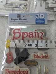 Paper House 3D Stickers, Spain, Brand New, Sealed, 4 Pkgs , 55 Stickers Total