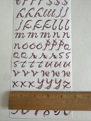 Fancy Alphabet, Burgundy Sticker ROLL NRN Designs Scrapbook Stickers Letters