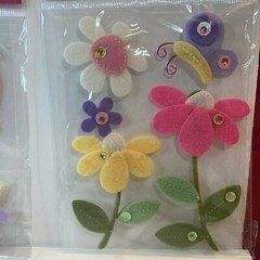 Scrapbook Embellishments Felt Stickers Flowers Pig Sheep Dimensional