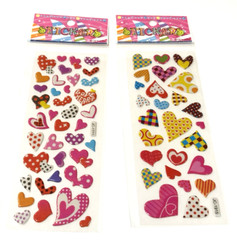 Heart Stickers Valentine Love Pink Red Purple Polka Dot Craft Lot of 2 NEW READ