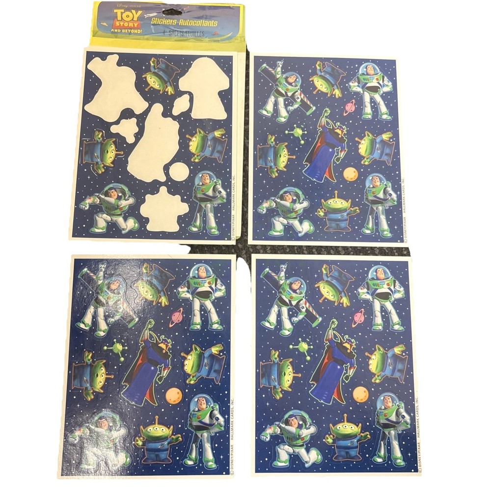 Vtg Hallmark Toy Story Stickers Buzz Lightyear Aliens Emperor Zurg Disney Pixar