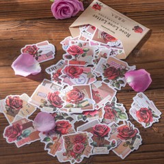 Vintage Rose Letter Paper Stickers Junk Journal Diary Decorative Collage Crafts