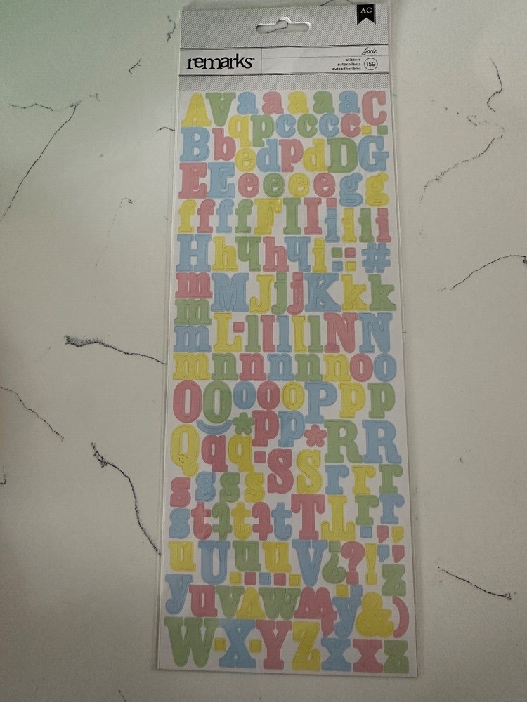 American Craft Remarks Josie Autocollants Stickers 159 PC Alphabet Scrapbooking