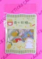Dogs & Food Kawaii Sticker Flakes Pack Yellow