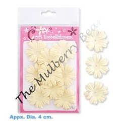 10 Flowers flower Cream petals Off White Handmade Mulberry Paper wedding baptism
