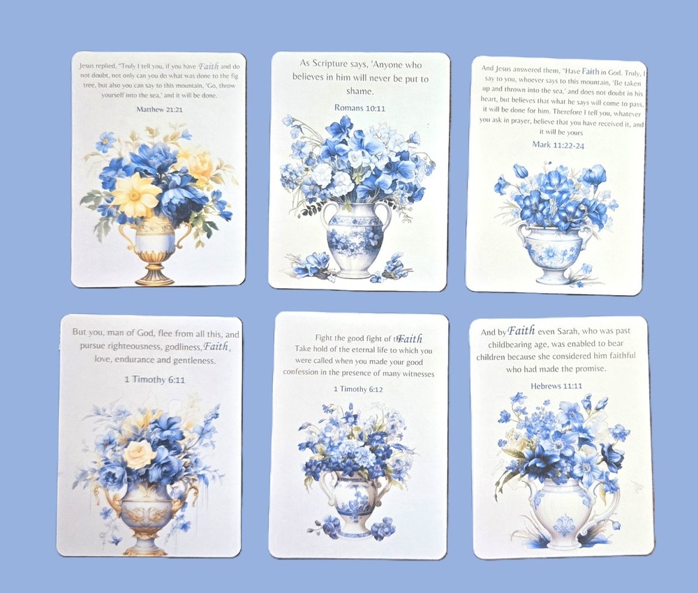 Bible Quotes Inspirational Faith Journal Cards #383 – Blue