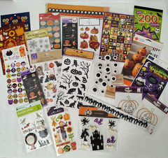 Lot Of 20+ Halloween Pumpkins Fall Stickers Scrapbook Dimensional Glitter