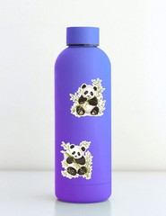 Panda Eating Bamboo Die Cut Vinyl Stickers Set Scrapbooking Laptop Waterbottle