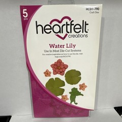 Heartfelt Creations Water Lily Craft Stamp & Die Set, 5pcs Green/Pink HCD1-790