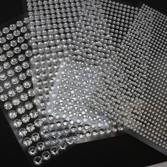 4 Sheets Clear Round Self-Adhesive Rhinestones Gems Stickers 3mm 4mm 5mm 6mm