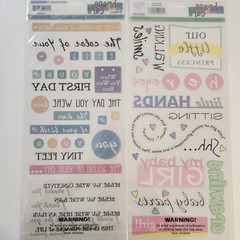 NEW Lot 2 Sheets Stickers BABY GIRL Phrase Cafe Words Phrases Quotes -G