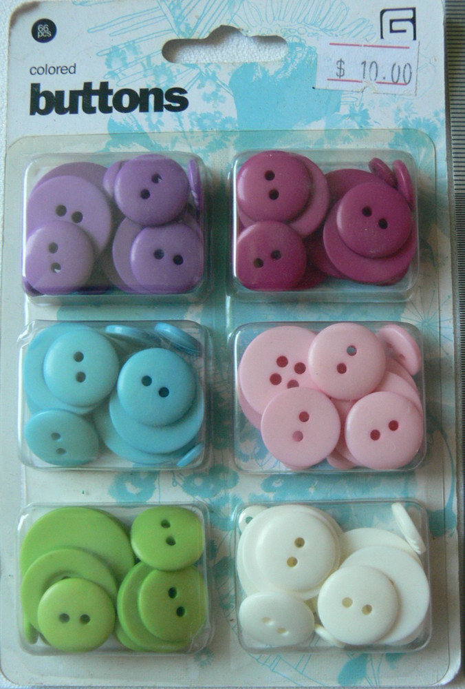SWEET THREADS Round BUTTONS 6 Bright of 3 Sizes Sm, Med, Lrg – BasicGrey Pri17br