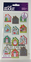 Sticko Holiday Houses Stickers EK Success 2020 Christmas Foil Accents 24PC New