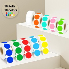 1 Inch Round Removable Thermal Sticker Labels, Color Dot Stickers, Waterproof…