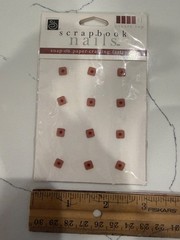Scrapbook Interior Nail Square Top SnapOn Paper-Crafting Fastener Burgundy Color