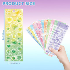 12 Colorful Deco Stickers, Self-Adhesive Kpop Photocard Craft Stickers