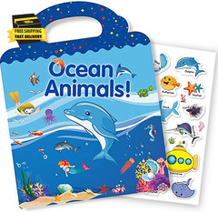 Reusable Sticker Book for Kids, Ocean Stickers Educational Learning Toys Travel