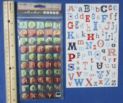#25 NEW Lot-15 Alphabet Letters Numbers Stickers Cardmaking Scrapbook 2 Missing