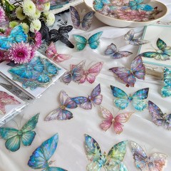 Holographic Butterfly Stickers Bulk – 160Pcs Crystal Glitter Transparent 3D1643