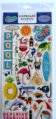 Summer Scrapbooking Kit Chipboard Stickers Die Cuts Beach Theme Lot