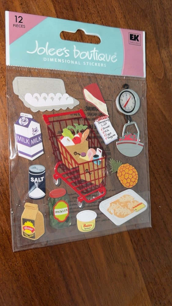 RARE!! Only 1. Jolee’s Boutique- Food Shopping. Eggs Cheese Shopping Cart Milk