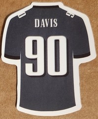 Jordan Davis 90 DT Philadelphia Eagles jersey die-cut decal sticker
