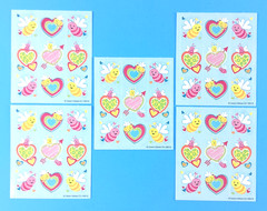 Carson Dellosa Love Bugs Hearts & Bees Mini Sticker Sheets Lot Of 5