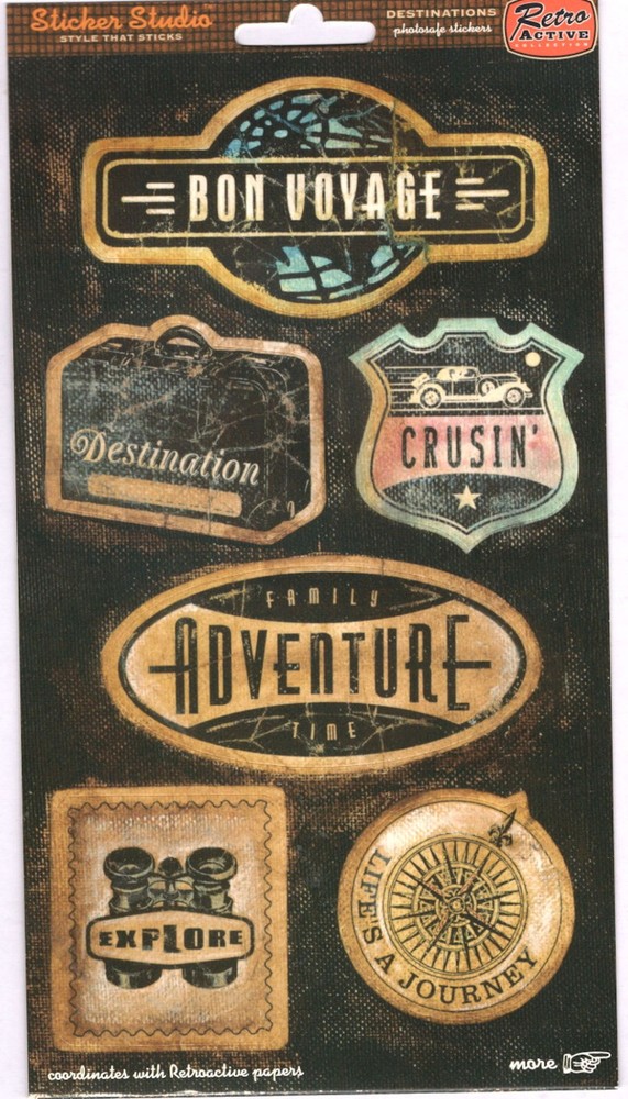 Sticker Studio DESTINATIONS RETRO ACTIVE Stickers scrapbooking journals TRAVEL