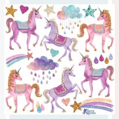 Pink Unicorn Stickers – Colorful Fantasy Sticker Sheet – Crafts & Scrapbooks