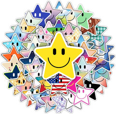 50PCS Smiling Glitter Neon Stickers, Cute Water Bottle Stickers for Kids, for Te