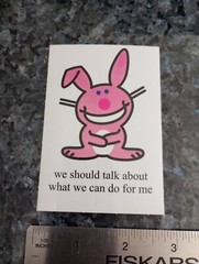 Happy Bunny Sticker Jim Benton Cute Funny Humor Vending Machine Sticker
