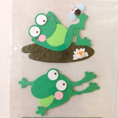 Paperbilss Westrim Crafts Green Hippity-Hop Frog Dimensional Stickers – 3 Pieces