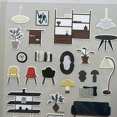 Suatelier Mid Century Modern Furniture Stickers Collage Junk Journal Planners